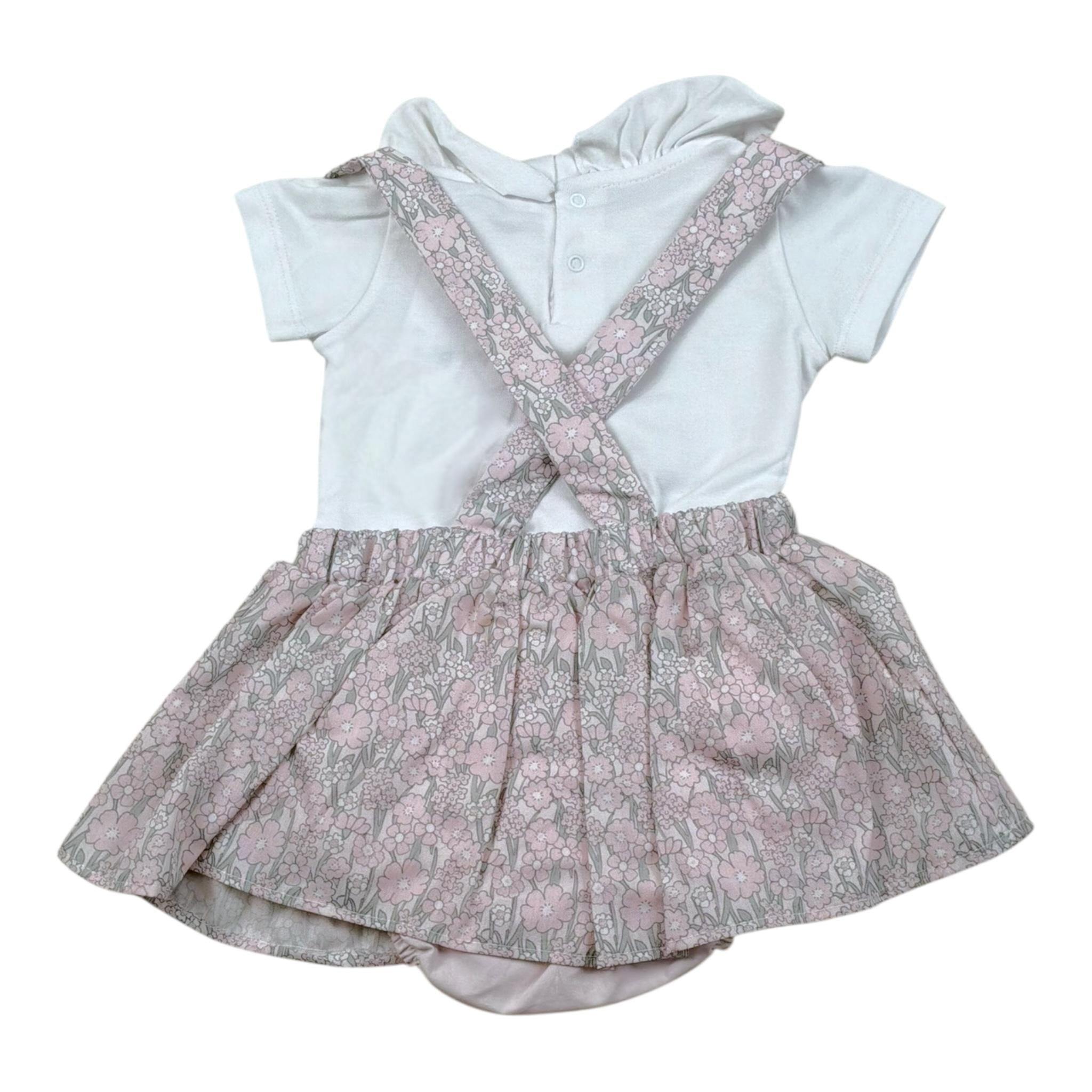 Lalalu' Completo 2 Pezzi Salopette-T-Shirts per Neonata SLTL10P BIANCO/ROSA LALALU' 