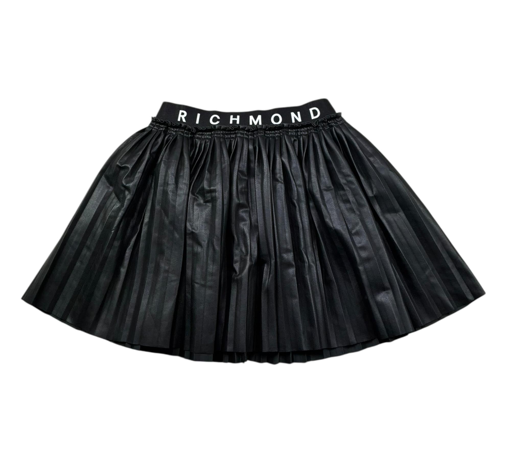 John Richmond Gonna Tinta Unita In Ecopelle per Bambina RGP26067GO NERO JOHN RICHMOND 