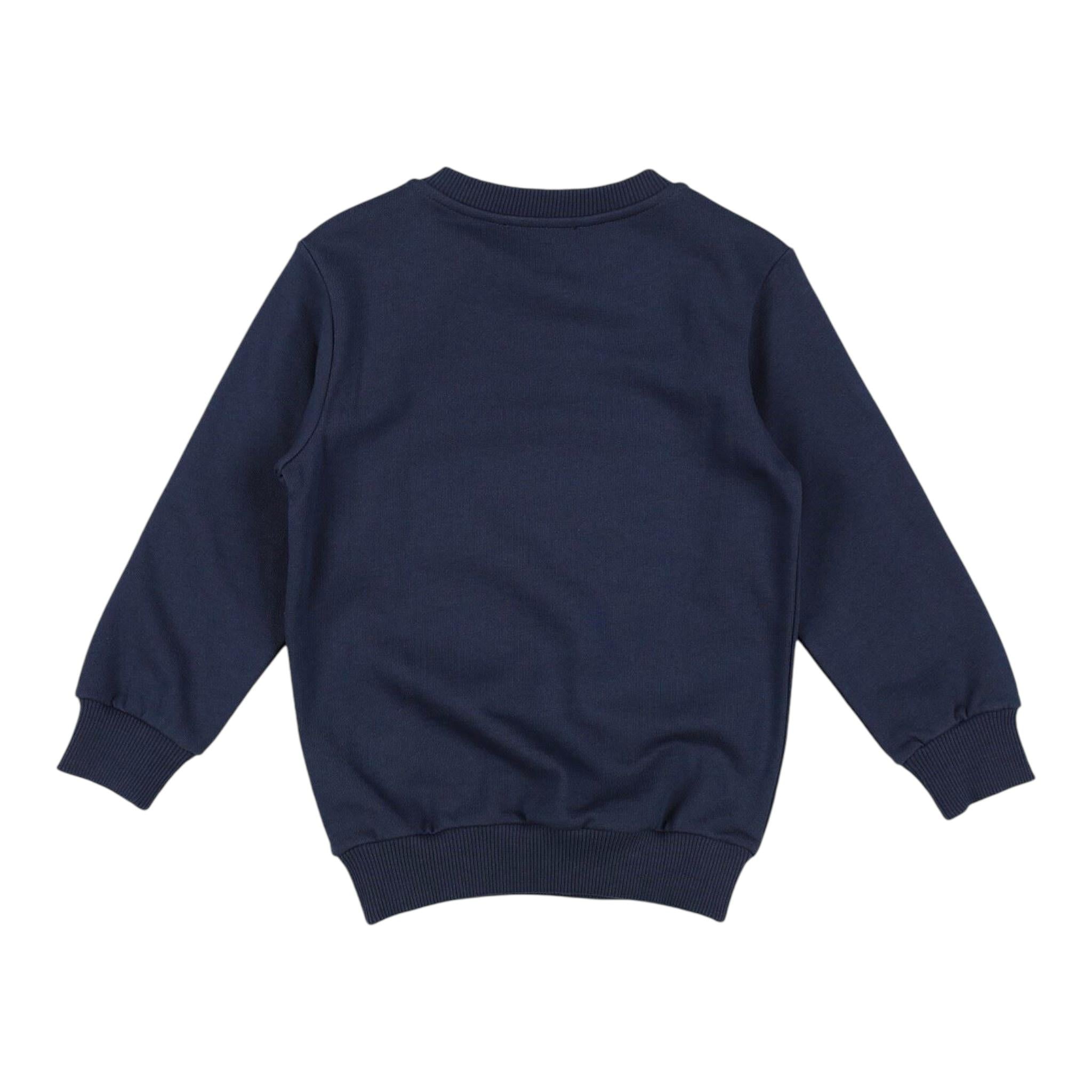 Balmain Felpa Chiusa Girocollo tinta unita con Logo Blu per Bambina BV4Q20 BLU BALMAIN 