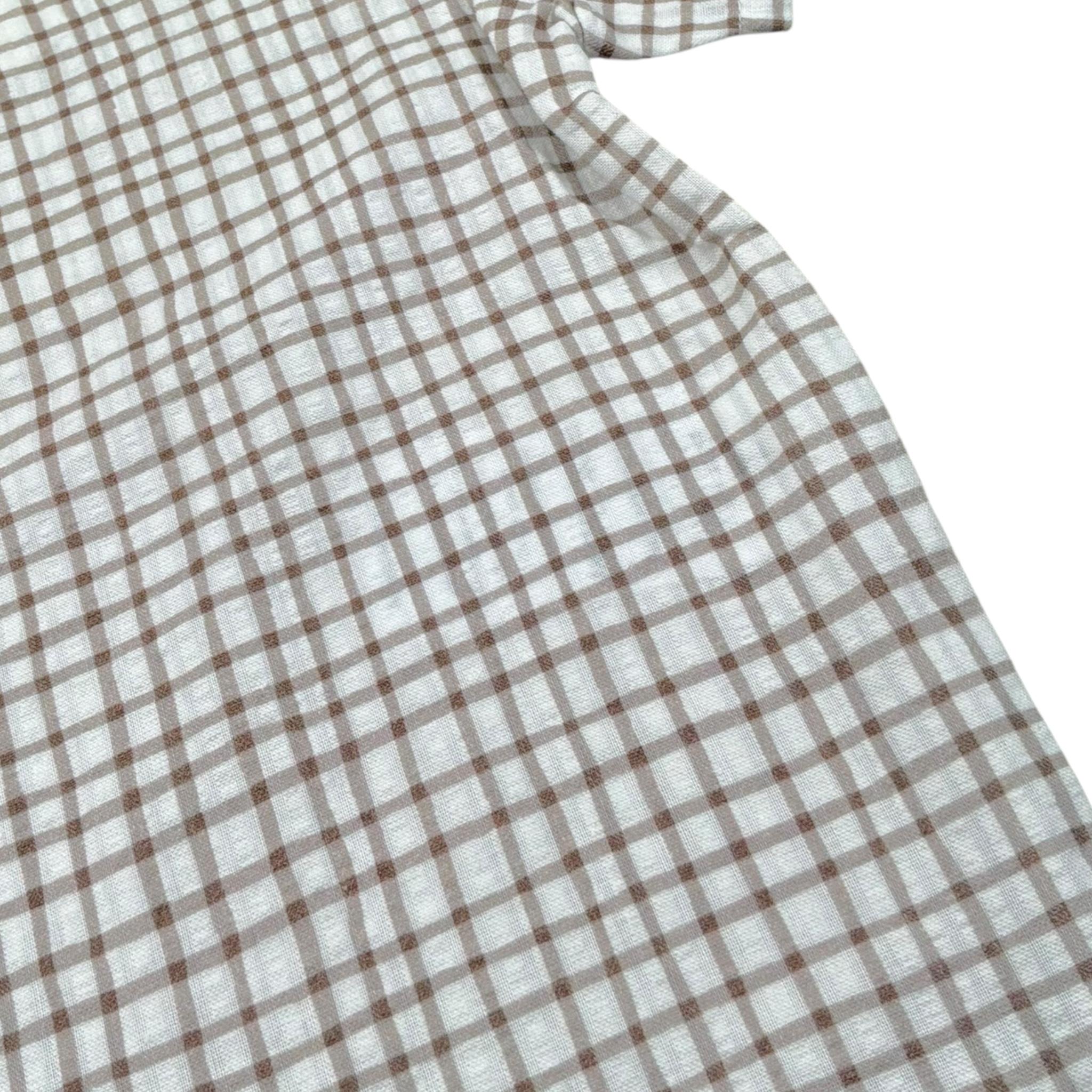 Petit Indi Camicia Tinta Unita con Fantasia A Quadri per Neonato SS25BK7427XN BIANCO PETIT INDI 