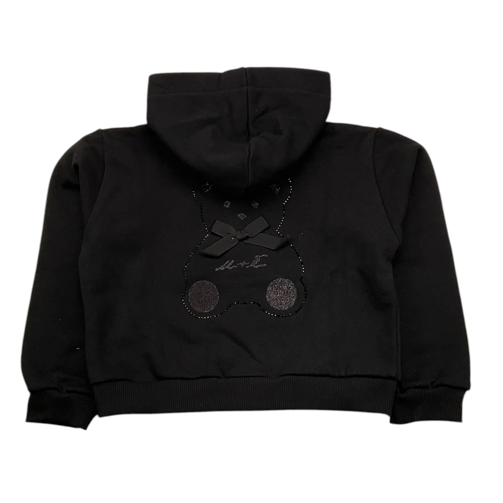 U+è BY MISS GRANT felpa con zip e cappuccio tinta unita Nero per Neonata UE1618N NERO U+è BY MISS GRANT 