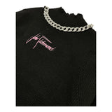 JOHN RICHMOND maglia mezza collo tinta unita con applicazioni Nero per Neonata RGA24080MAN NERO JOHN RICHMOND 