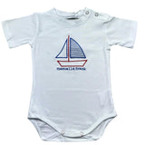 Manuel & Frank Body Mezza Manica Tinta Unita con Ricamo per Neonato MF7222I BIANCO MANUEL & FRANK 