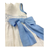 Le Bebe Abito Giromanica Tinta Unita con Fiocco per Neonata LBG6383 BIANCO LE BEBE 