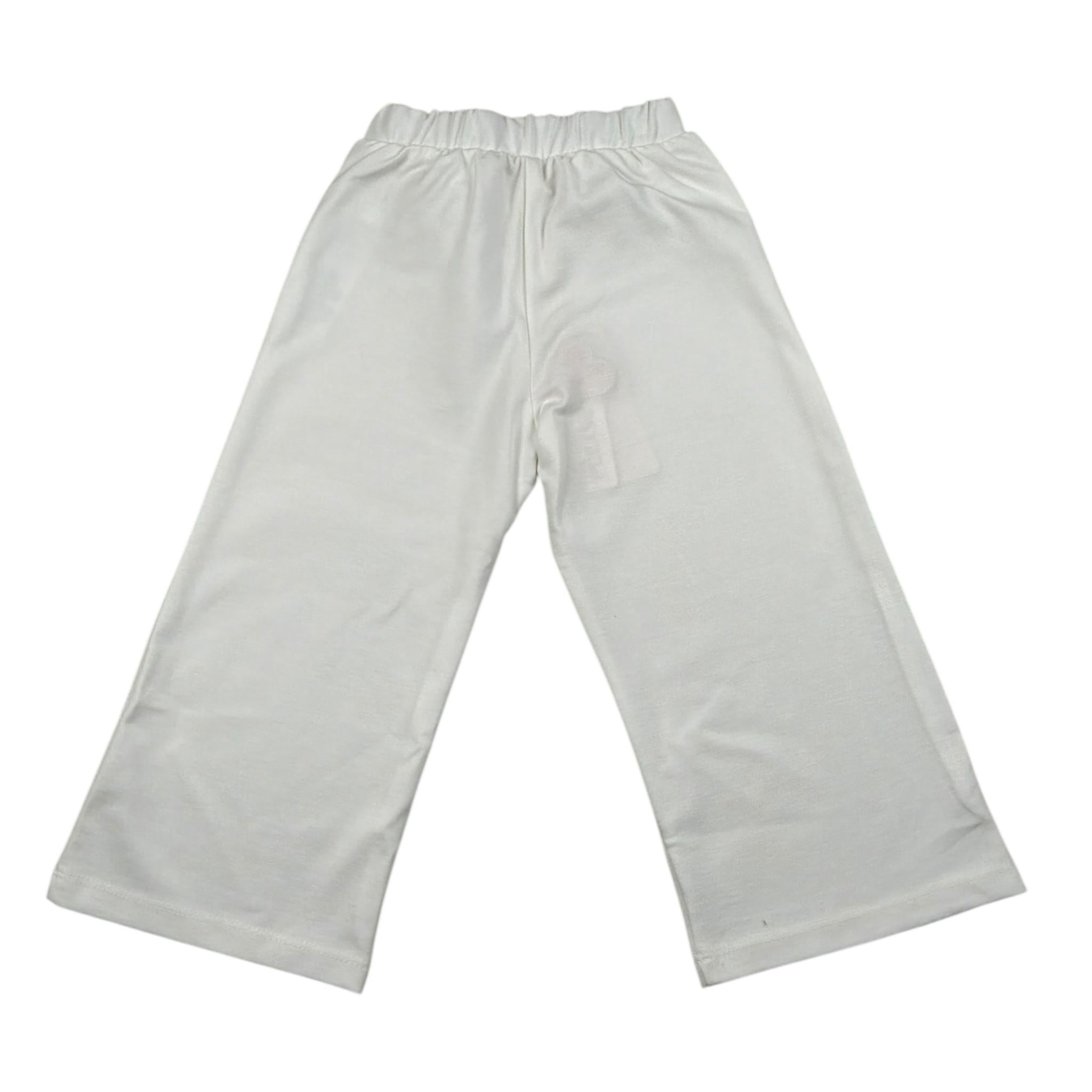 Please Pantalone Tinta Unita Modello Palazzo per Bambina JB29012G73JJ PANNA PLEASE 