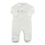 La Perla Tutina tinta unita con Brillantini Bainco per Neonata 73673 BIANCO LA PERLA 