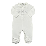 La Perla Tutina tinta unita con Brillantini Bainco per Neonata 73673 BIANCO LA PERLA 