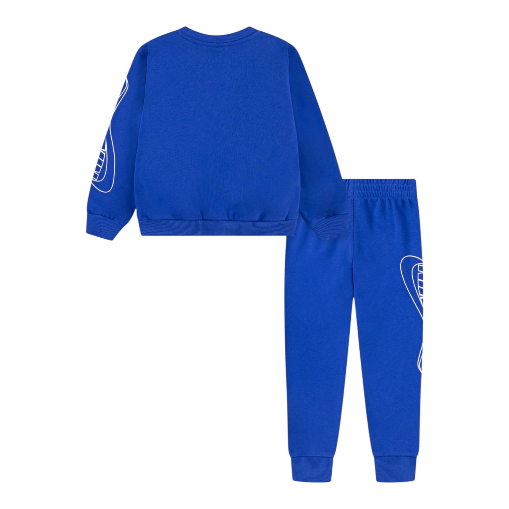 Nike Completo 2 Pezzi Felpa-Pantalone Tinta Unita per Neonato 66M727 BLU NIKE 