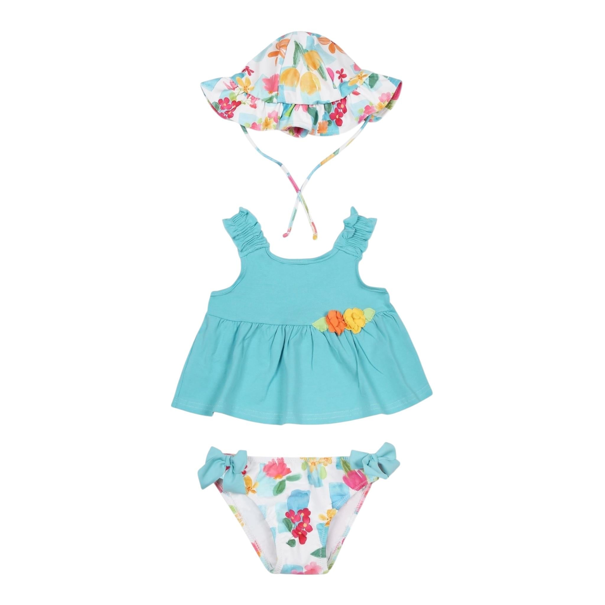 Mayoral Completo 3 Pezzi Canotta-Costume-Cappello per Neonata 1641 AZZURRO MAYORAL 