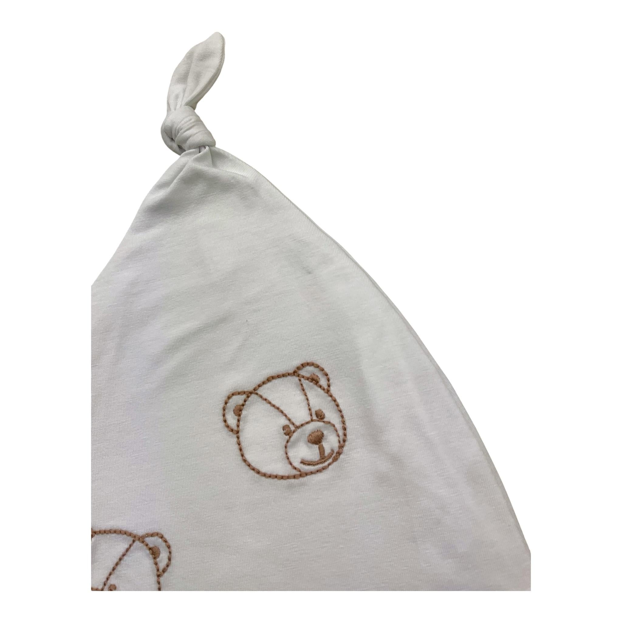Le Bebe' Cappello Tinta Unita con Stampa per Neonato LBB4826 BIANCO LE BEBE' 