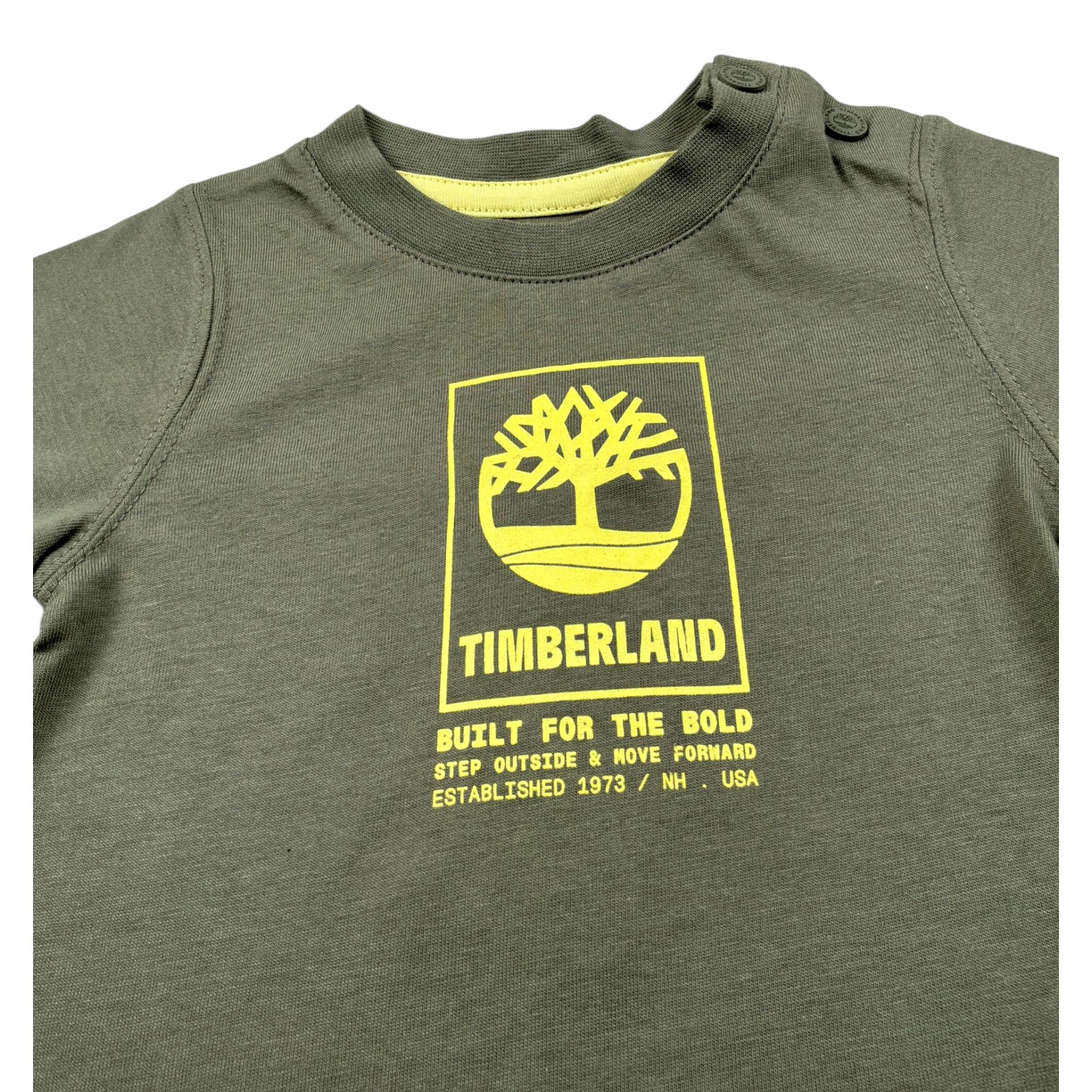Timberland T-Shirt tinta unita con Stampa Verde per Neonato T60100 VERDE TIMBERLAND 