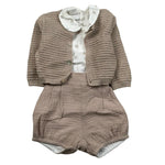 Wedoble Completo 3 Pezzi Camicia-Cardigan-Pagliaccetto per Neonato 006151906 BEIGE WEDOBLE 