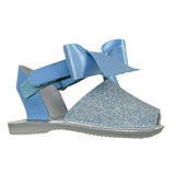 Indice Sandalo Tinta Unita con Brillantini E Fiocco per Neonata 318 AZZURRO INDICE 