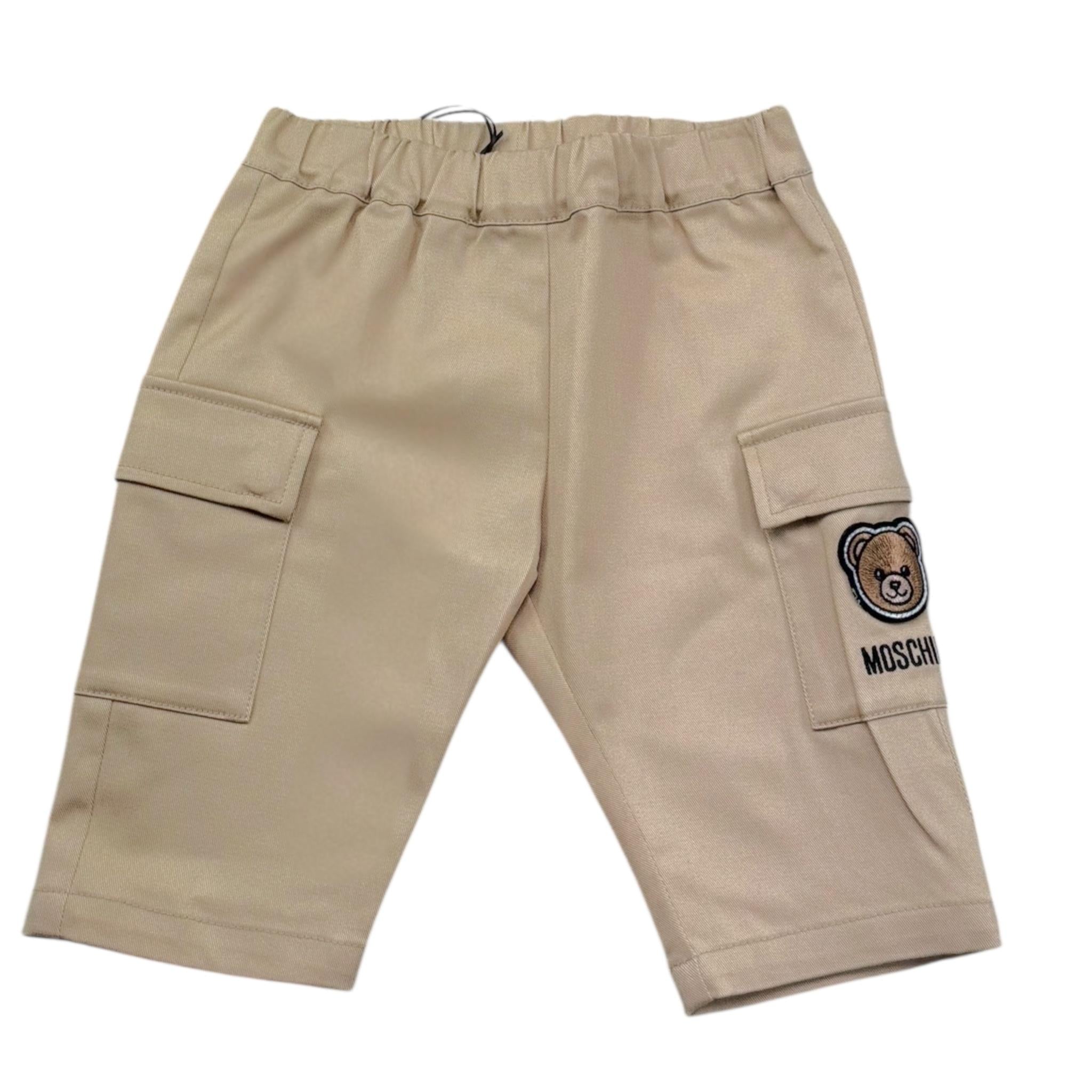 Moschino Pantalone Tinta Unita con Elastico In Vita per Neonato MUP05R BEIGE MOSCHINO 