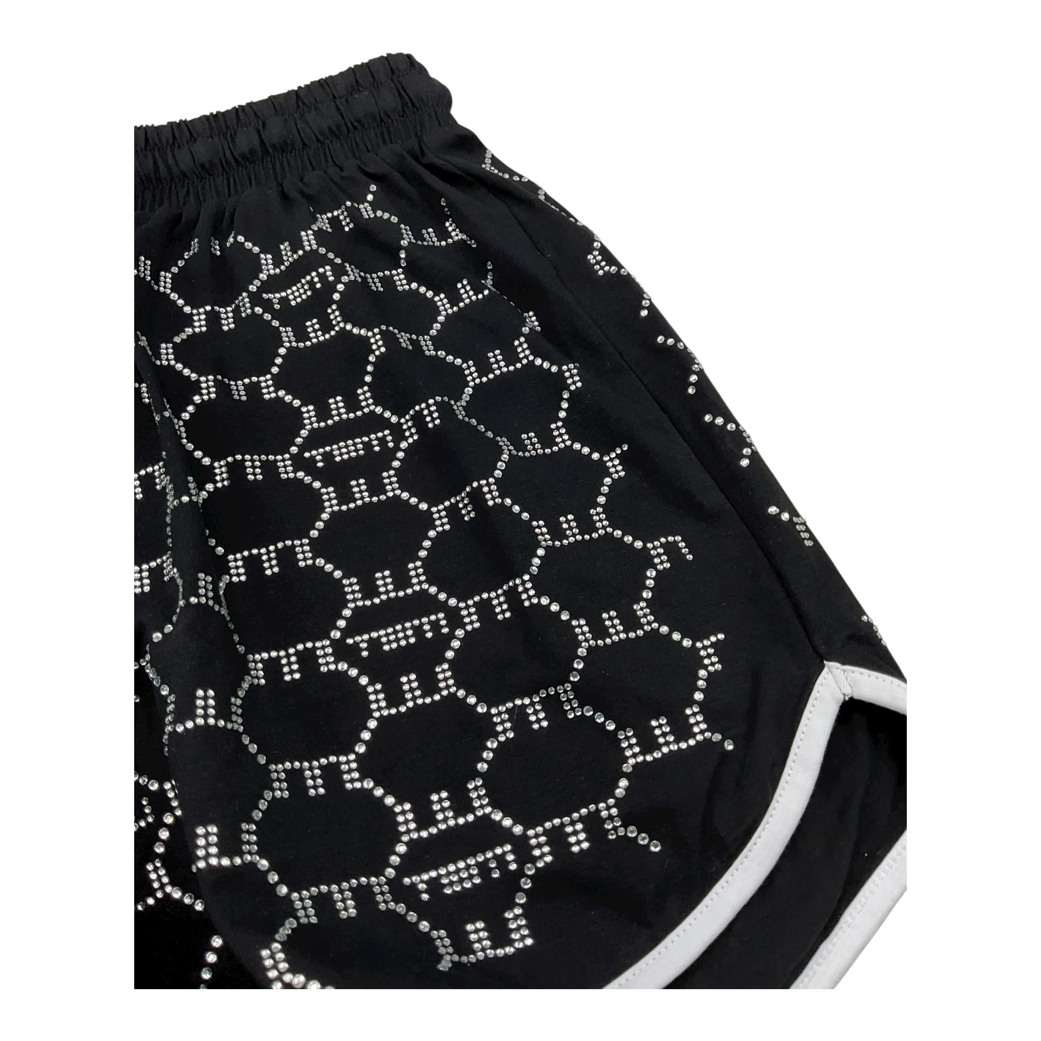 Met Short Tinta Unita con Brillantini per Bambina ME244 NERO MET 