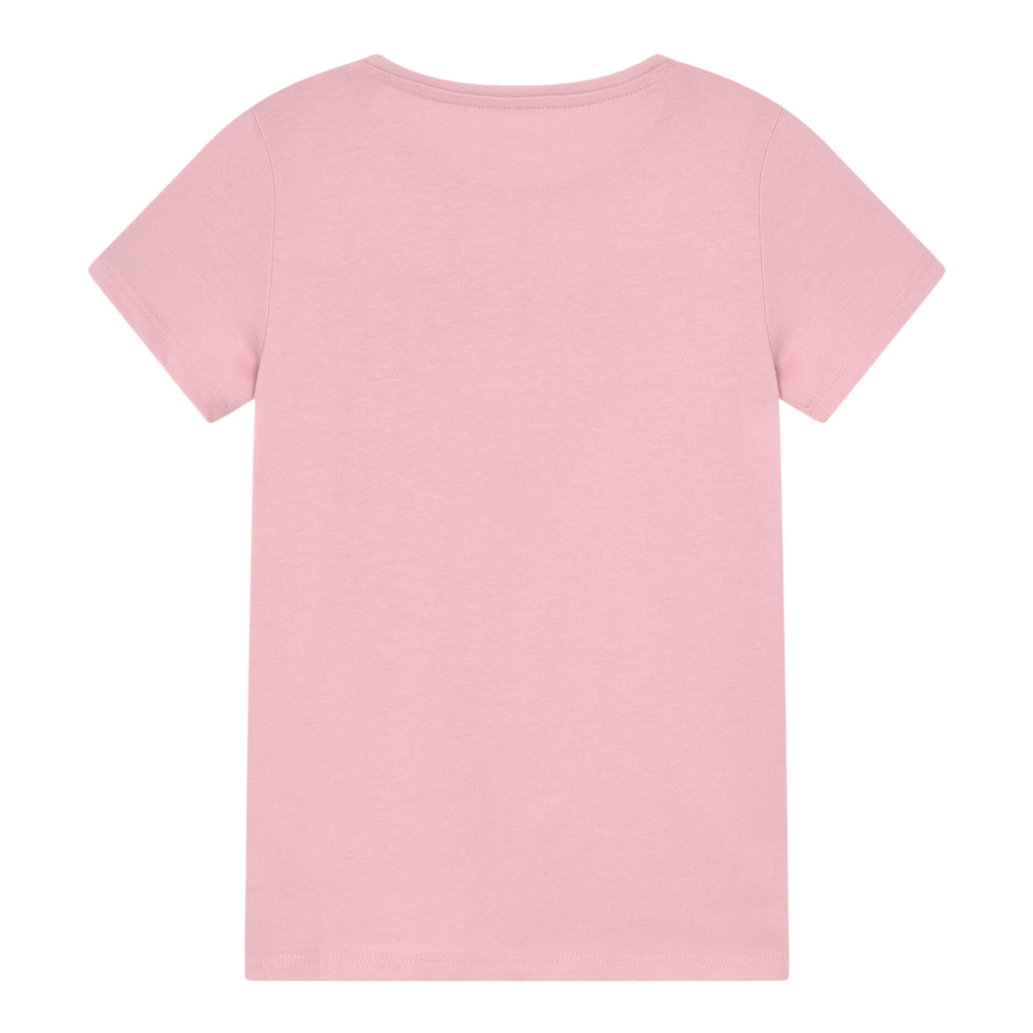 Guess T-Shirt Tinta Unita Girocollo con Stampa per Bambina H73I56K8HM0 ROSA GUESS 