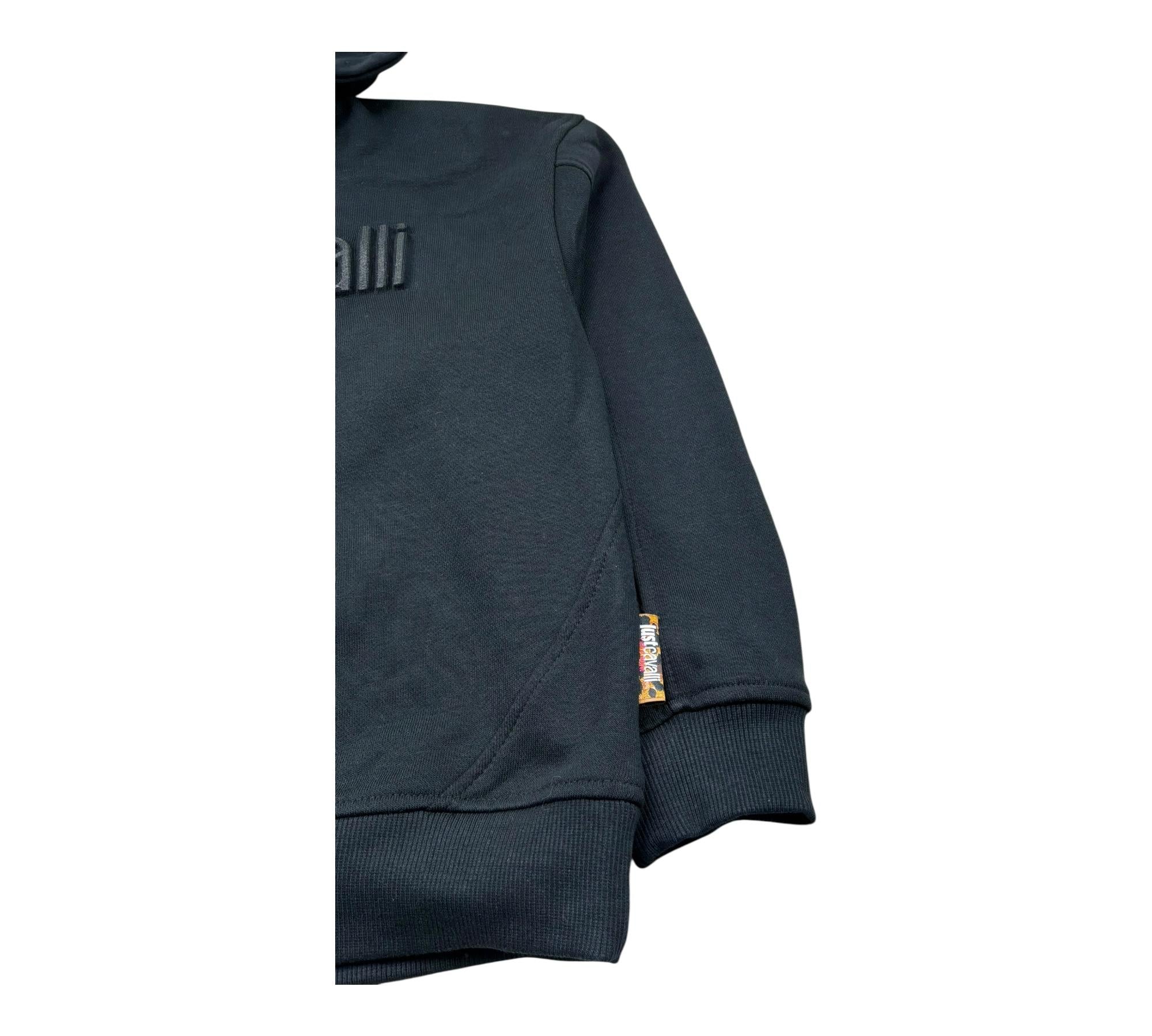 Just Cavalli Felpa Chiusa Girocollo Tinta Unita con Logo per Bambino JGP26013FE NERO JUST CAVALLI 