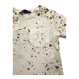 Please T-Shirt Girocollo Tinta Unita Con Macchie Bianco Per Neonato