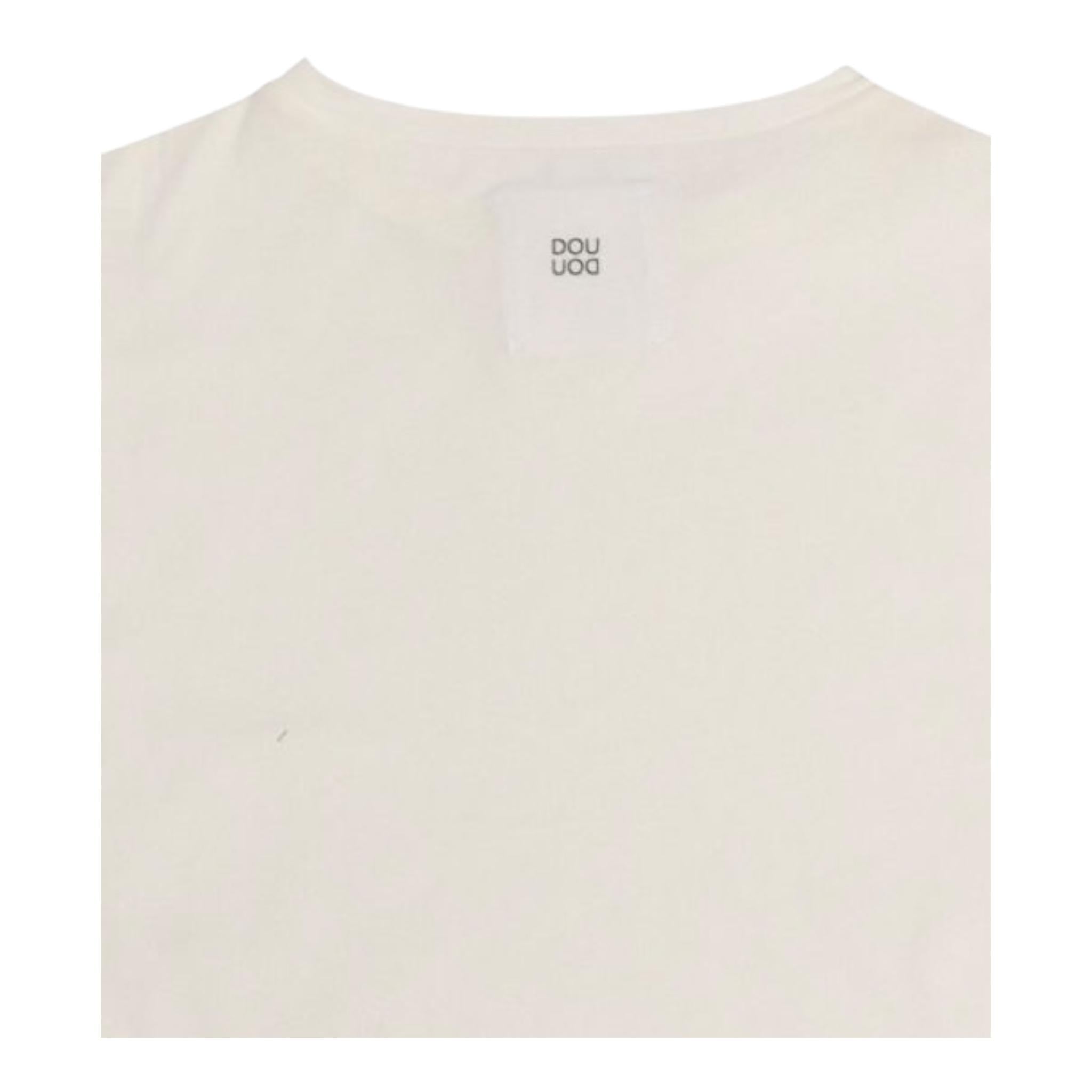 Dou Dou T-Shirt Girocollo Tinta Unita per Bambina DW8A11 BIANCO DOU DOU 