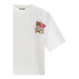 Moschino T-Shirt Girocollo Tinta Unita con Stampa per Bambina HHM060 BIANCO MOSCHINO 