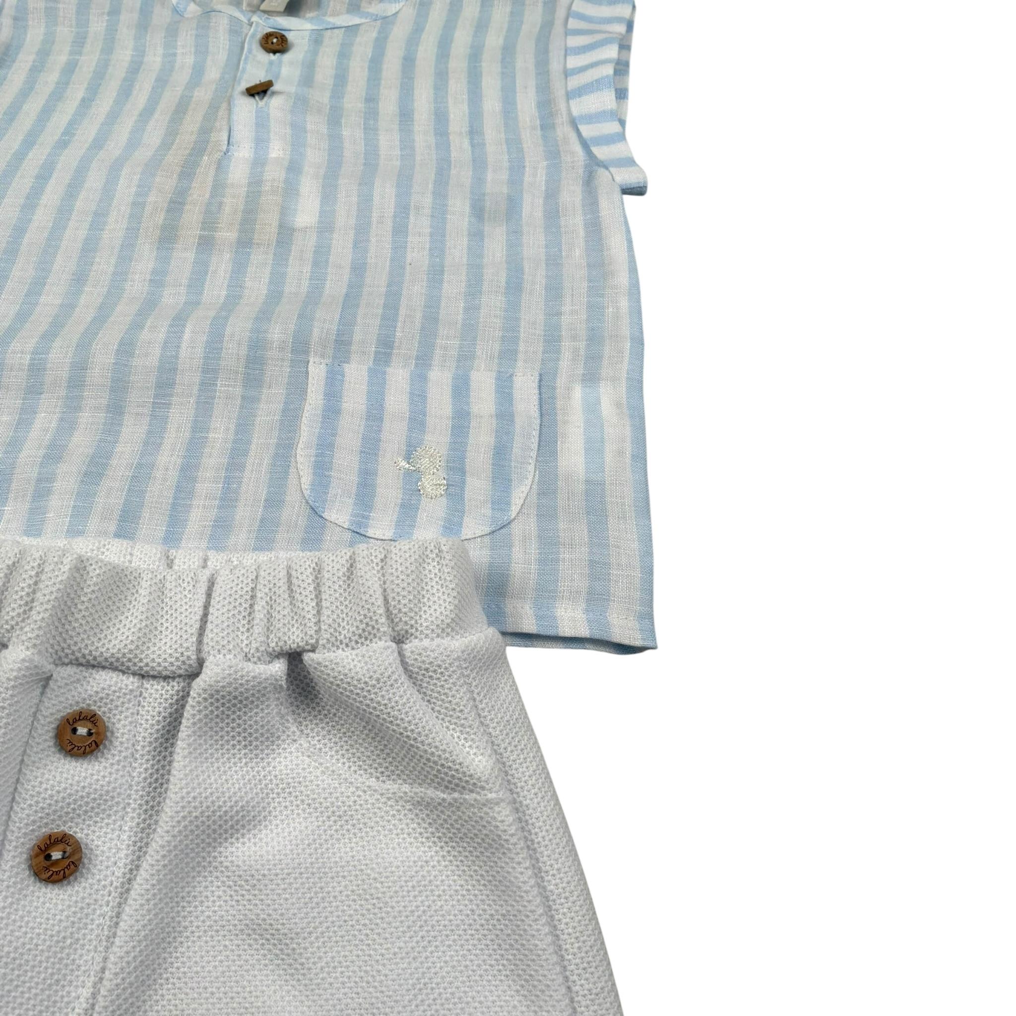 Lalalu' Completo 2 Pezzi Camicia-Bermuda per Neonato CCTL01G BIANCO/BEIGE LALALU' 