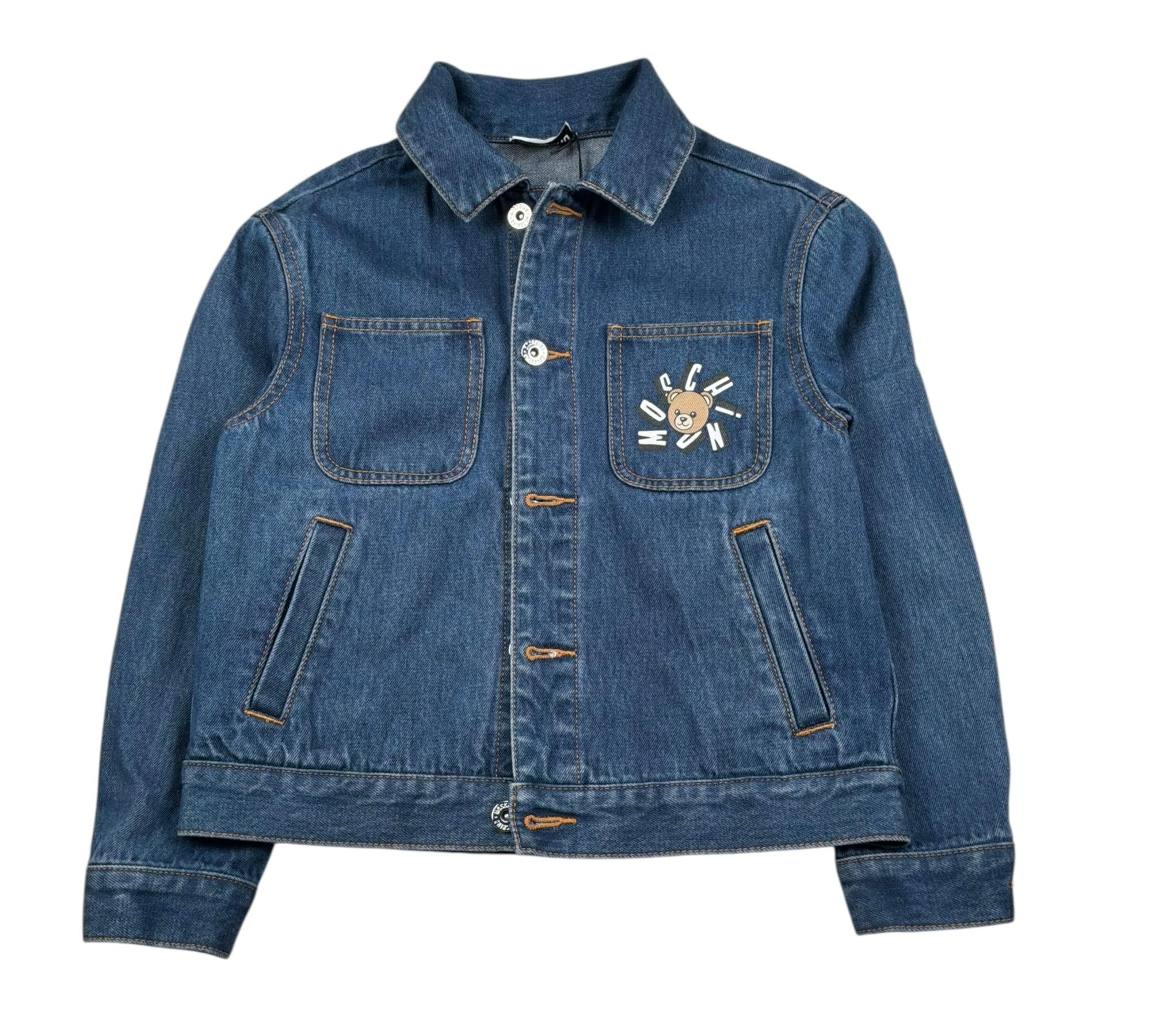 Moschino Camicia Manica Lunga In Denim Tinta Unita per Bambino HUS05L BLU MOSCHINO 