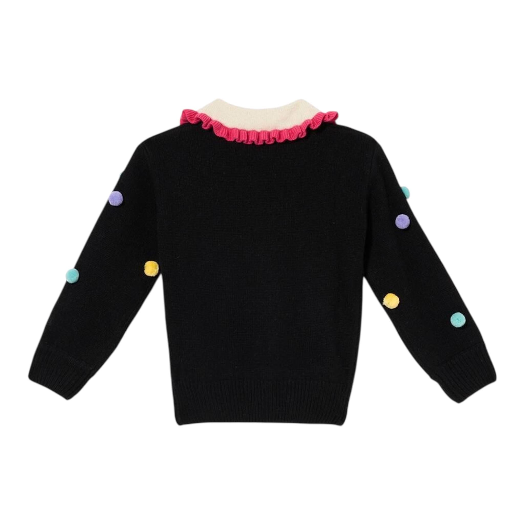 SAINT BARTH maglia tinta unita con colletto e applicazioni Nero per Neonata LEVINE NERO SAINT BARTH 