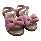 Florens The Little – Einfarbige Sandalen mit rosa Schleife für Babys