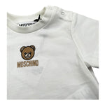 Moschino T-Shirt Girocollo Tinta Unita con Logo per Neonato MYM047 BIANCO MOSCHINO 