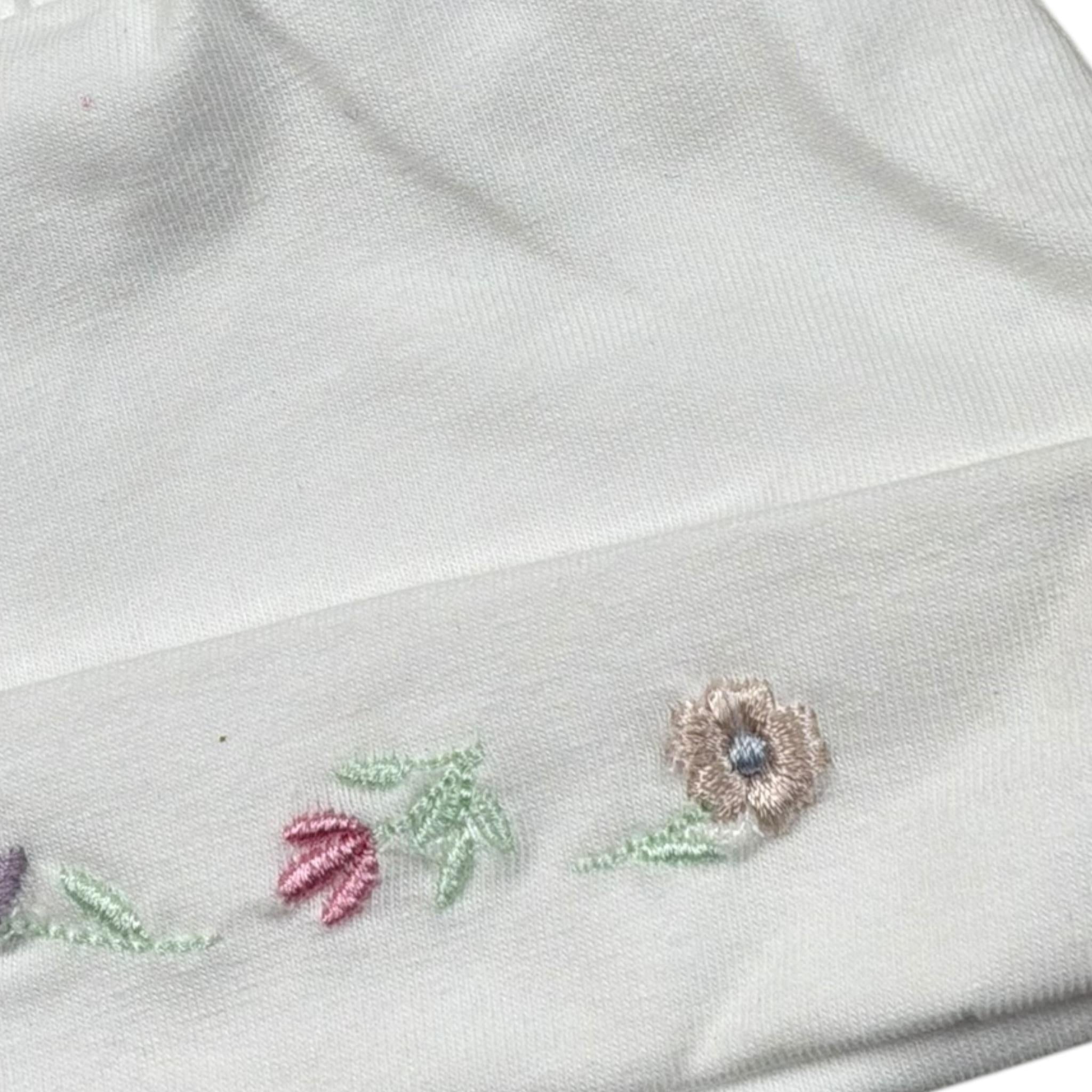 Lalalu' Cappello Tinta Unita con Ricami per Neonata CAL12P BIANCO LALALU' 