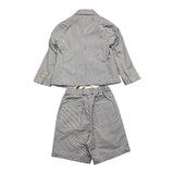 Sp1 Completo2 Pezzi Cerimonia Tinta Unita Giacca-Bermuda Blu Per Bambino