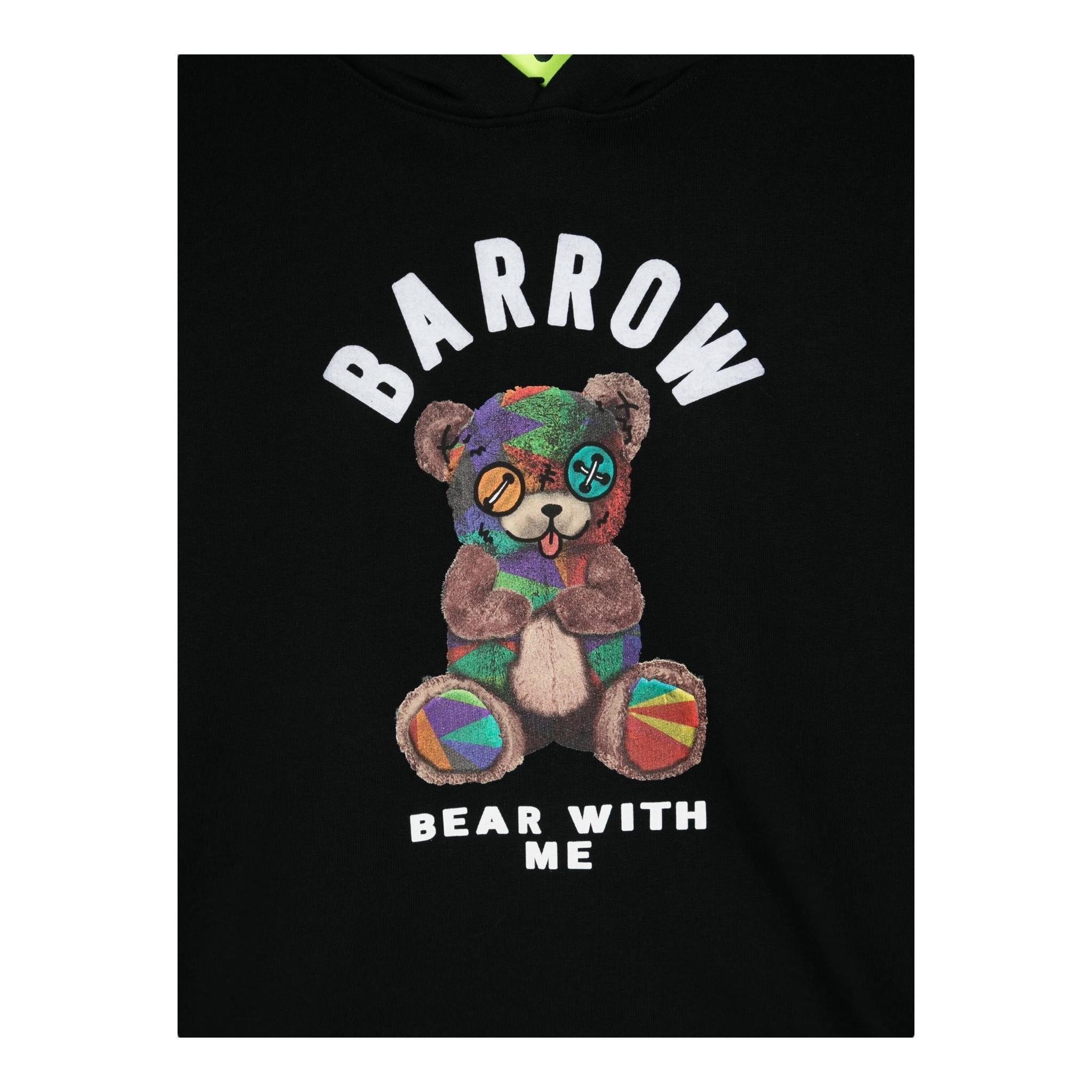 BARROW KIDS felpa chiusa girocollo tinta unita con logo Nero per Bambino F4BKJUHS059 NERO BARROW KIDS 