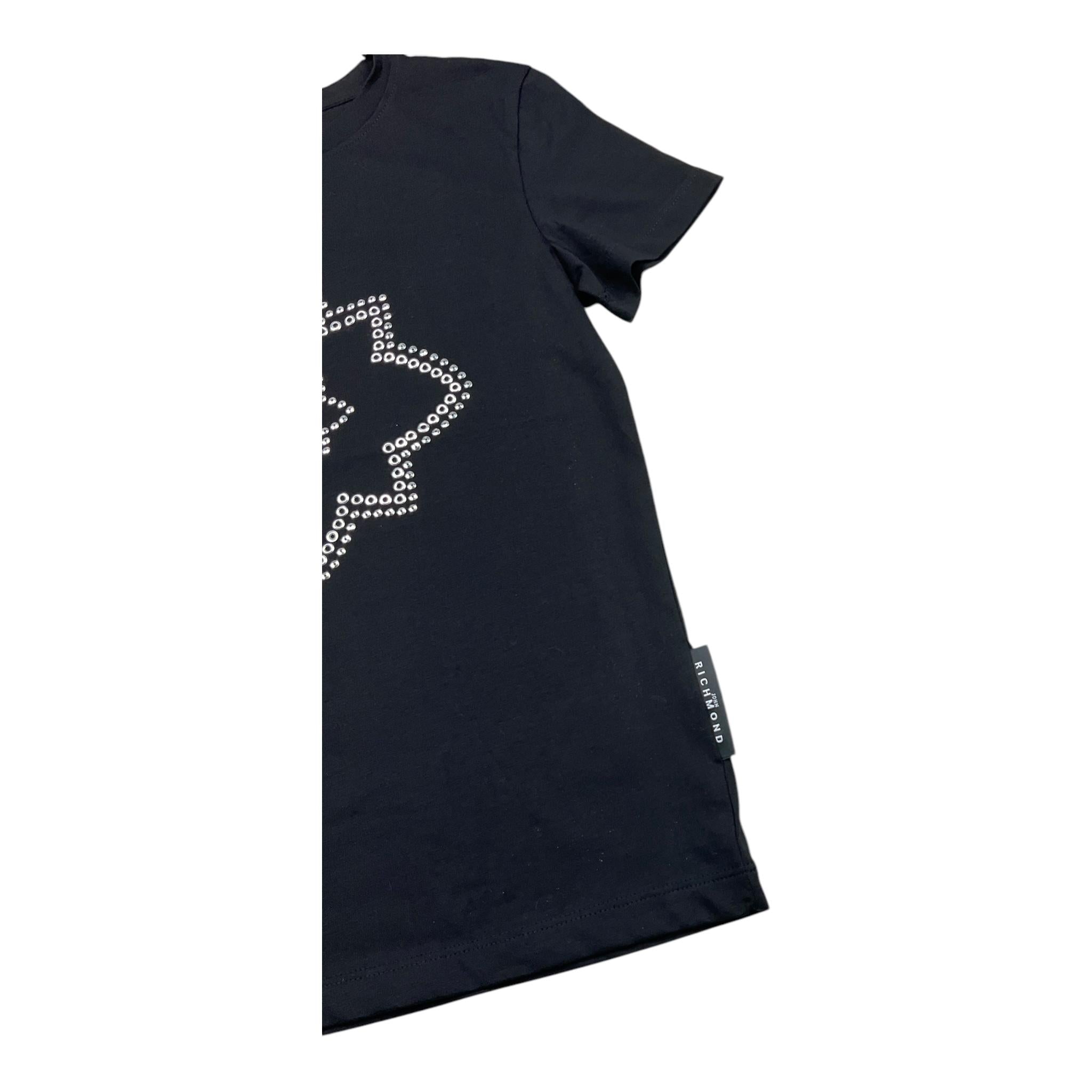 JOHN RICHMOND t-shirt girocollo tinta unita con brillantini Nero per Bambina RGA25052TS NERO JOHN RICHMOND 