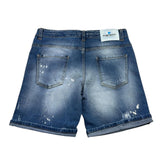 Cianotic Bermuda In Denim Tinta Unita con Strappi per Bambino 20165 BLU CIANOTIC 