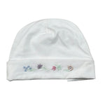 Lalalu' Cappello tinta unita con Ricami Bianco per Neonata CAL12P BIANCO LALALU' 