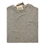 Dou Dou T-Shirt Bicolore Con Fantasia A Righe Panna Per Bambina
