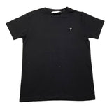 Cesare Paciotti T-Shirt Tinta Unita Girocollo con Stampa Logo Nero per Bambino