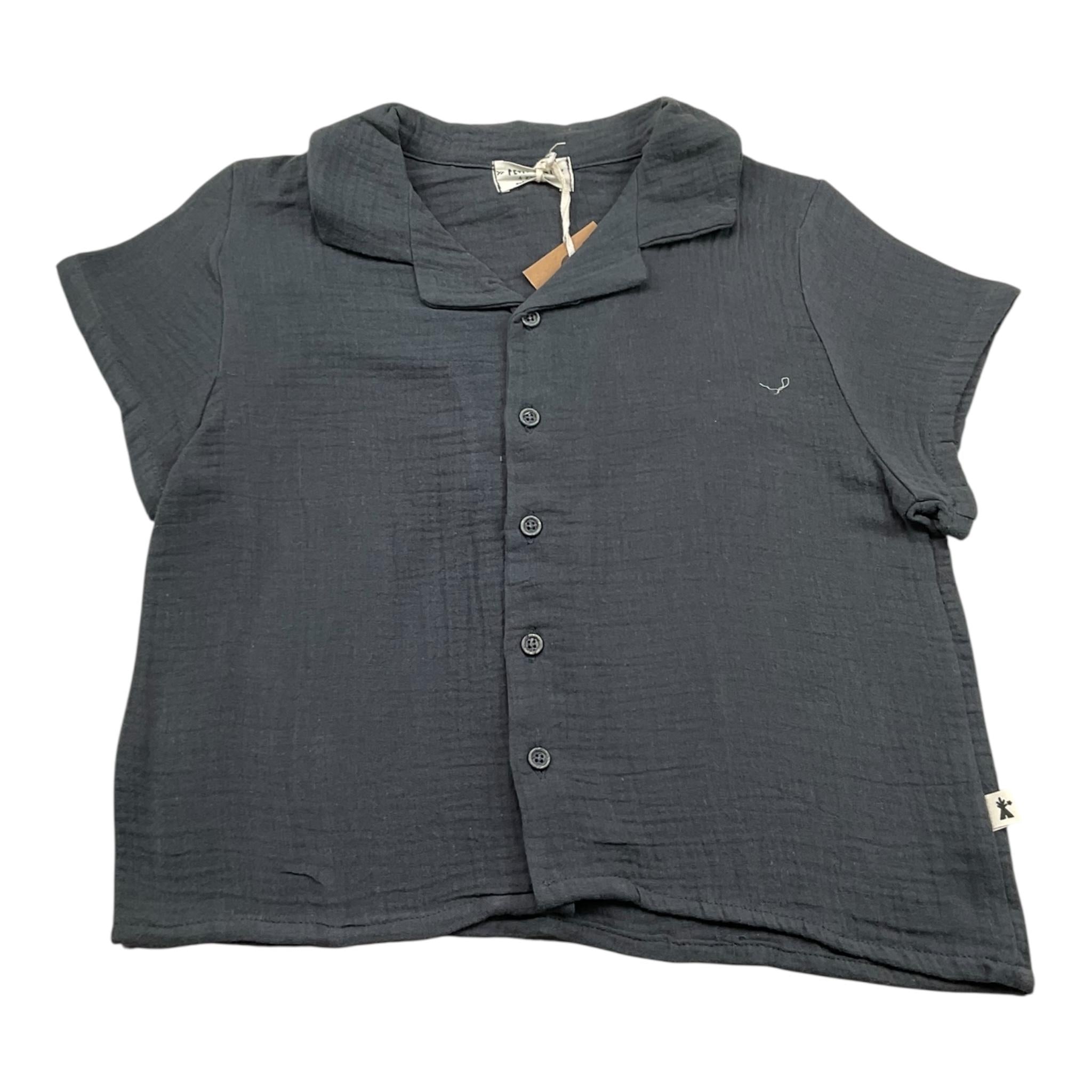 Petit Indi Camicia Mezza Manica Tinta Unita per Bambino SS25BK7326 GRIGIO PETIT INDI 