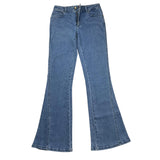 Miss Blumarine Jeans Tinta Unita Modello Zampa Azzurro Per Bambina