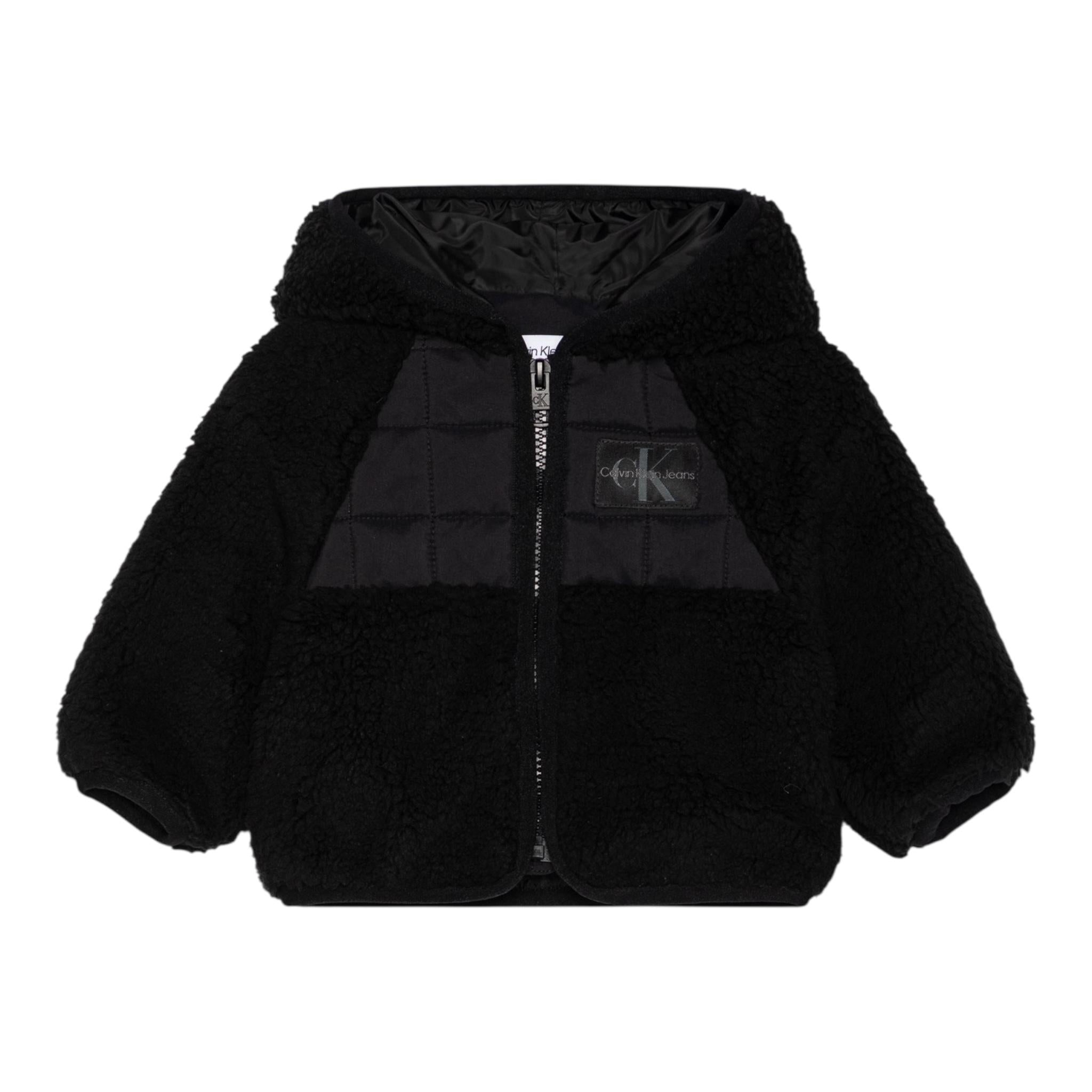 CALVIN KLEIN giubbino tinta unita teddy con cappuccio Nero per Neonato IN0IN00201 NERO CALVIN KLEIN 