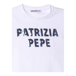 PATRIZIA PEPE t-shirt girocollo tinta unita con stampa paillettata Bianco per Bambina 7M0807 BIANCO PATRIZIA PEPE 