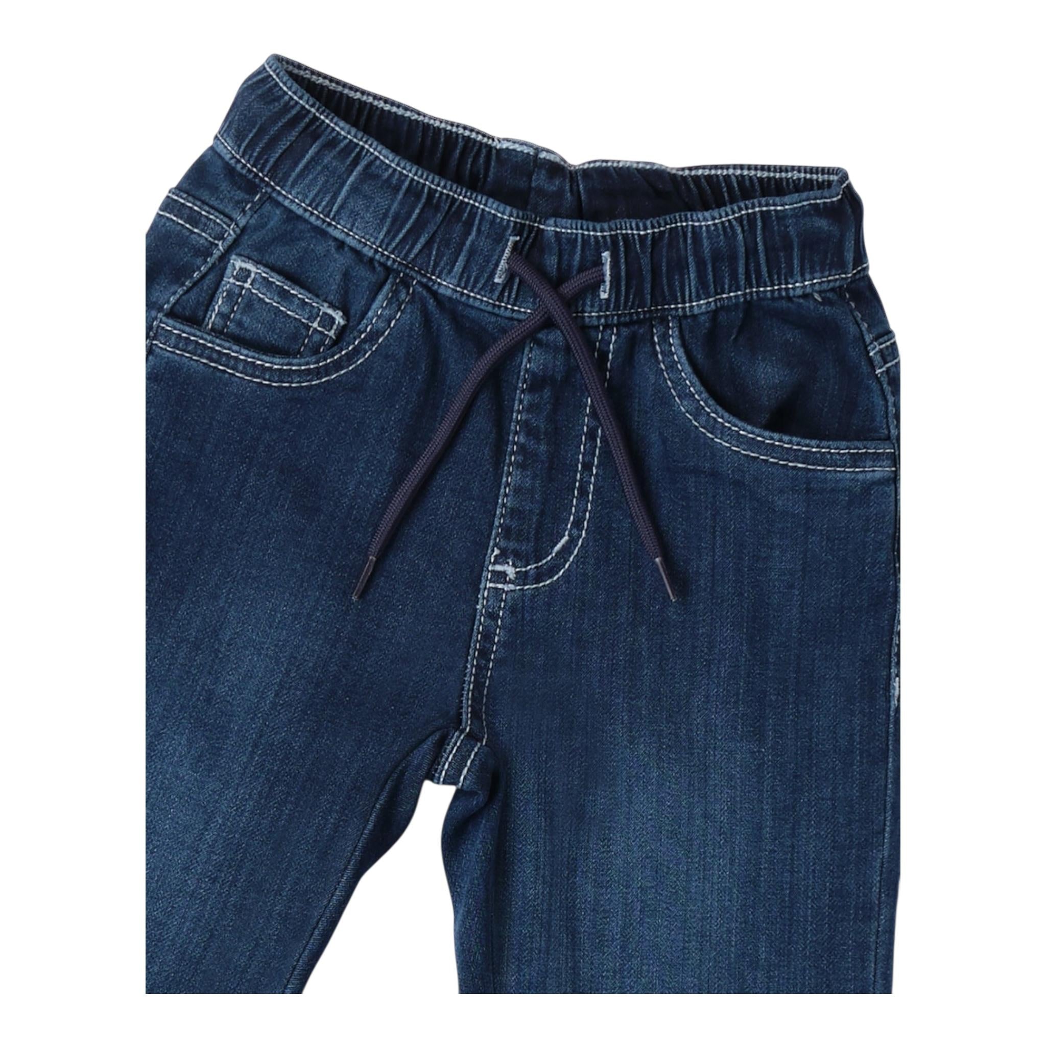 Sarabanda Jeans Tinta Unita con Elastico In Vita per Neonato 0B033 BLU SARABANDA 