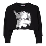 PATRIZIA PEPE felpa chiusa girocollo tinta unita cn logo Nero per Bambina 7M0871 NERO PATRIZIA PEPE 