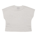 Disclaimer Einfarbiges Rundhals-T-Shirt mit weißem Aufdruck für Mädchen
