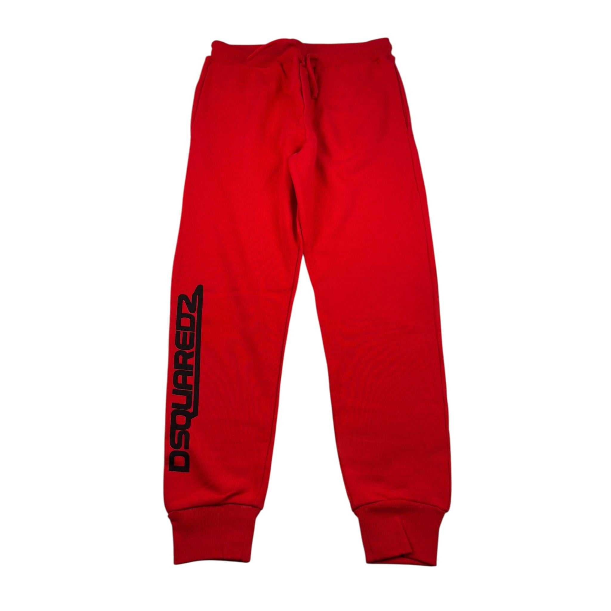 Dsquared2 Pantalone Tuta tinta unita con Logo Rosso per Bambino DQ1810 ROSSO DSQUARED2 