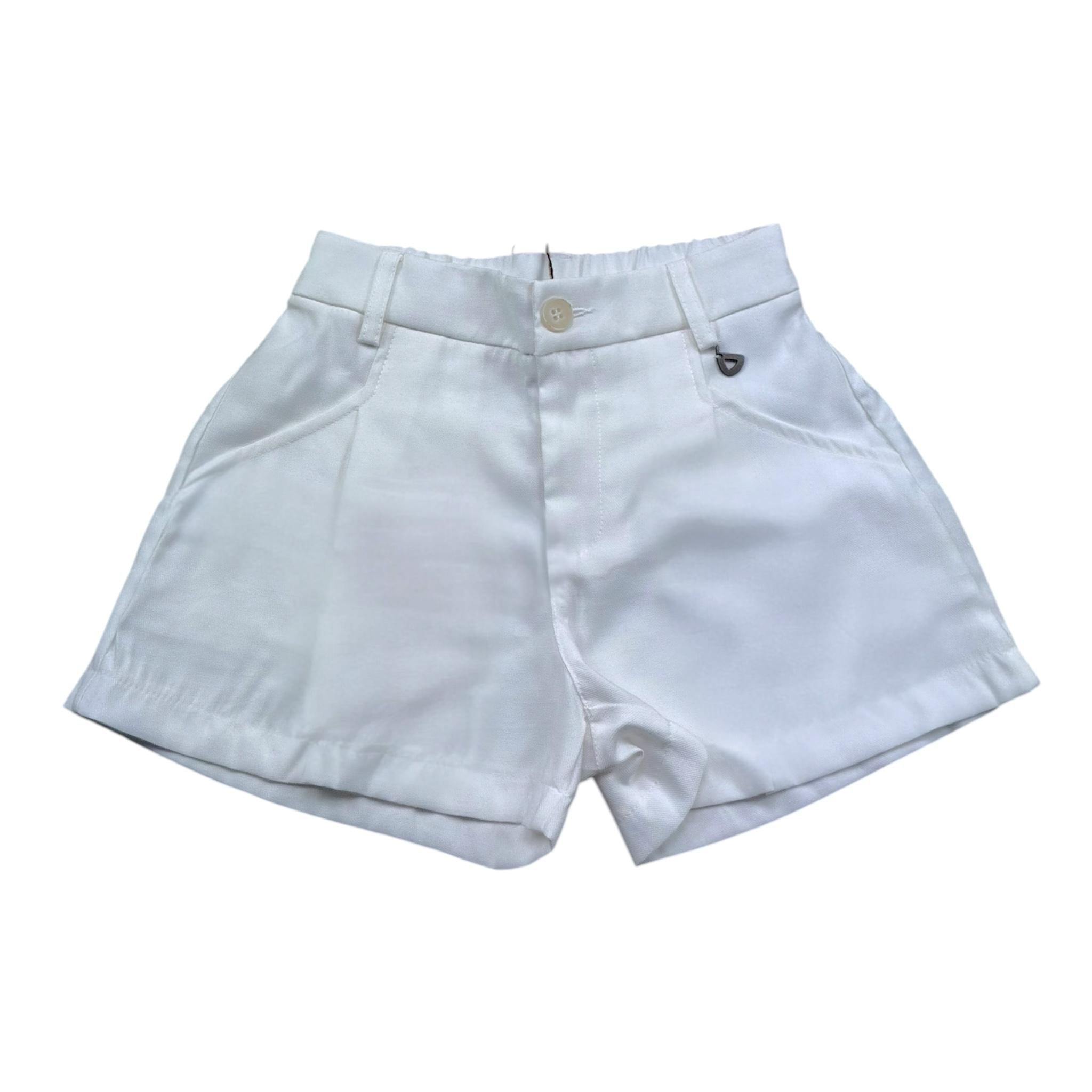 Dixie Short Tinta Unita con Bottone per Bambina RB73130G39 BIANCO DIXIE 