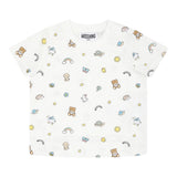 Moschino T-Shirt Girocollo Tinta Unita con Stampe per Neonato MOM047 BIANCO MOSCHINO 