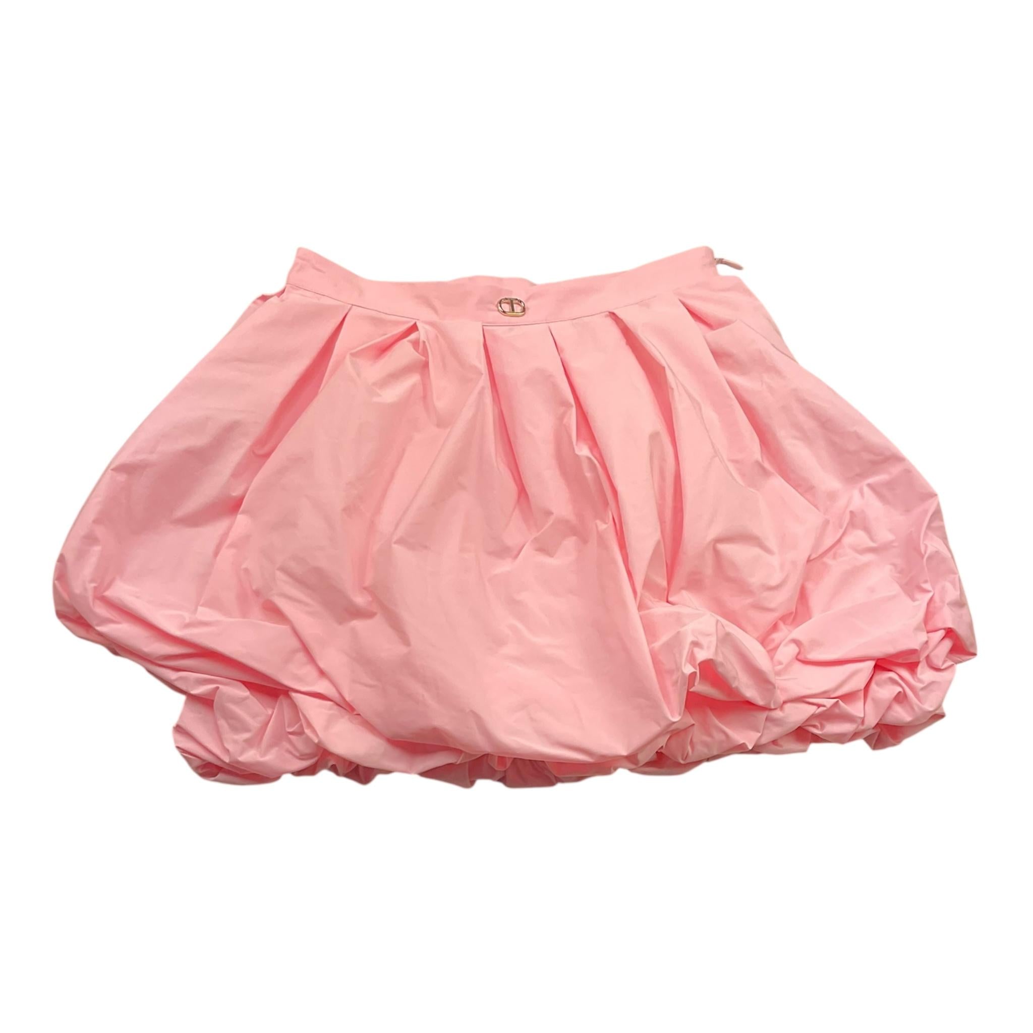 Twinset Gonna Tinta Unita con Zip per Bambina 231GJ2Q50 ROSA TWINSET 