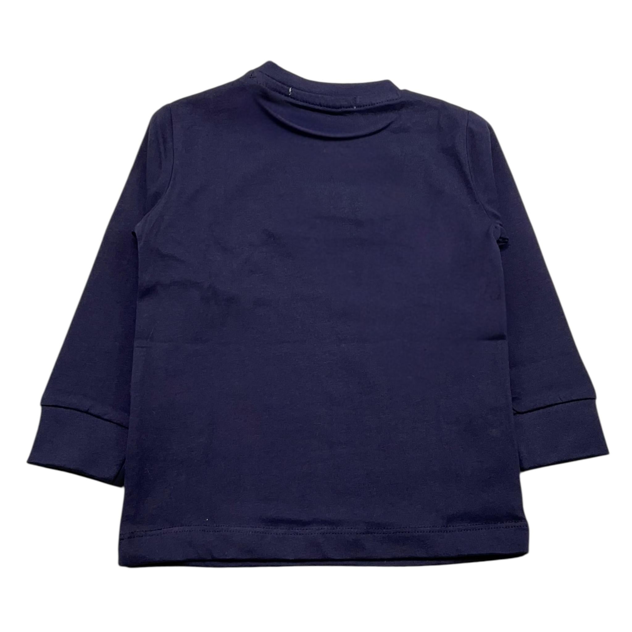 CESARE PACIOTTI shirt girocollo tinta unita con logo Blu per Neonata TSP05307BN BLU CESARE PACIOTTI 
