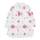 Piccola Ludo Camicia Manica Lunga Tinta Unita Con Ricami In Contrasto Bianco Per Bambina